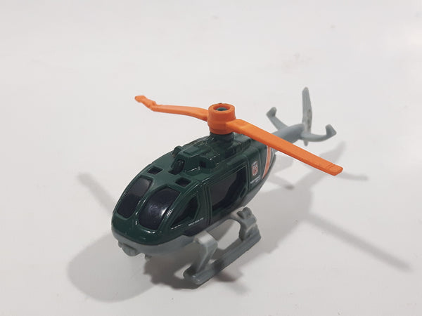 2018 Matchbox Wildfire Rescue Rescue Helicopter Dark Green Die Cast Toy Aircraft Vehicle