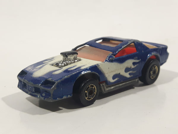 Rare 1987 Hot Wheels Turbotrax Turboglo Blown Camaro Blue Die Cast Toy Car Vehicle