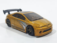 2006 Hot Wheels First Editions 2006 Honda Civic SI Metalflake Gold Die Cast Toy Car Vehicle