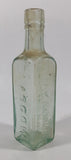 Antique 1880s Paterson's Glasgow Camp Coffee & Chicor 6 5/8" Tall Embossed Lettering Aqua Glass Bottle