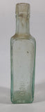 Antique 1880s Paterson's Glasgow Camp Coffee & Chicor 6 5/8" Tall Embossed Lettering Aqua Glass Bottle