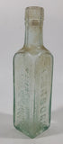 Antique 1880s Paterson's Glasgow Camp Coffee & Chicor 6 5/8" Tall Embossed Lettering Aqua Glass Bottle