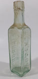 Antique 1880s Paterson's Glasgow Camp Coffee & Chicor 6 5/8" Tall Embossed Lettering Aqua Glass Bottle