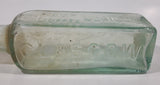 Antique 1880s Paterson's Glasgow Camp Coffee & Chicor 6 5/8" Tall Embossed Lettering Aqua Glass Bottle