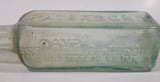 Antique 1880s Paterson's Glasgow Camp Coffee & Chicor 6 5/8" Tall Embossed Lettering Aqua Glass Bottle