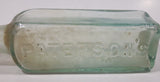 Antique 1880s Paterson's Glasgow Camp Coffee & Chicor 6 5/8" Tall Embossed Lettering Aqua Glass Bottle