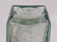 Antique 1880s Paterson's Glasgow Camp Coffee & Chicor 6 5/8" Tall Embossed Lettering Aqua Glass Bottle