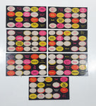 Vintage Mactac Peel Off Dots in Fluorescent Color Oval Shaped Sticker Sheets Partially Used