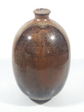 Vintage 8 1/2" Tall Brown Tones Stoneware Pottery Jar Jug