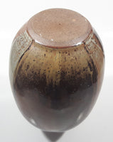 Vintage 8 1/2" Tall Brown Tones Stoneware Pottery Jar Jug