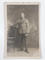 Antique Soldier 3" x 5" Black and White Photo Picture Post Card