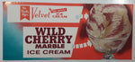 Vintage We Proudly Offer... Velvet Prize-Winning Ice Cream Wild Cherry Marble Ice Cream Store Window Advertisement