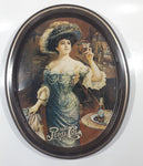 Vintage 1970s Pepsi Cola "Lady Gibson" Oval Brown Border Beverage Metal Serving Tray