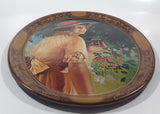 Vintage 1976 Reproduction of 1916 Coca Cola World War 1 Girl Advertisement 10 1/2" x 12 3/4" Oval Shaped Tin Metal Beverage Serving Tray