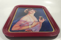 Vintage 1974 Coca-Cola Coke Soda Pop 1927 Calendar Girl Pink Magenta Metal Beverage Serving Tray