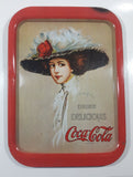 Vintage 1971 Coca-Cola "Drink" "Delicious" Hamilton King 1909 Pinup Girl Red Metal Beverage Serving Tray Coke Cola Soda Pop Collectible