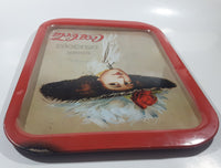 Vintage 1971 Coca-Cola "Drink" "Delicious" Hamilton King 1909 Pinup Girl Red Metal Beverage Serving Tray Coke Cola Soda Pop Collectible