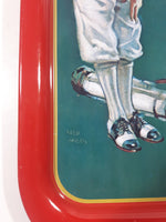 Vintage 1973 Coca Cola 1926 Golfing Couple 10 3/4" x 14 3/4" Metal Beverage Serving Tray