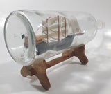 Vintage Turkey Kusadasi Ship in 12" Long Clear Embossed Glass Campari Bottle