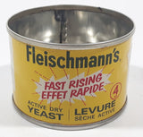 Vintage 1970s Standard Brands Canada Fleischmann's Fast Rising Active Dry Yeast 4 Oz 2" Tall Tin Metal Can