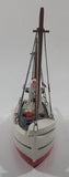 Red and White Fishing Trawler 7 1/2" Long Wood Model Ship Boat