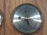 Vintage Mohr I Support BC Rail Safety 11 1/2" x 11 1/2" Wood Plaque Clock and Barometer Thermometer Hygrometer Weather Station