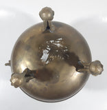 Antique Italian Style Handles Claw Foot 8 1/4" Tall Brass Spittoon with Heavy Brass Catcher Cup