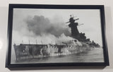 1939 WWII Battle of the River Plate Montevideo Harbour Uruguagy Admiral Graf Spee Panzerschiff KMS German Battleship Cruiser Naval Vessel 9 1/2" x 15 3/4" Framed Black and White Photo Print