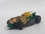 2010 Hot Wheels Insectirides Draggin' Tail Green and Chrome Gold Die Cast Toy Car Vehicle Busted Wing