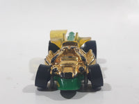 2010 Hot Wheels Insectirides Draggin' Tail Green and Chrome Gold Die Cast Toy Car Vehicle Busted Wing