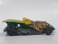 2010 Hot Wheels Insectirides Draggin' Tail Green and Chrome Gold Die Cast Toy Car Vehicle Busted Wing