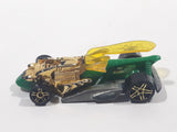 2010 Hot Wheels Insectirides Draggin' Tail Green and Chrome Gold Die Cast Toy Car Vehicle Busted Wing