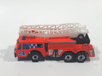 1992 Matchbox Fire Engine Ladder Truck Orange Red Die Cast Toy Car Emergency Rescue Firefighting Vehicle