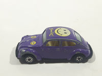 Vintage Yatming No. 1009 Volkswagen Beetle "Smile!" #9 Purple Die Cast Toy Car Vehicle