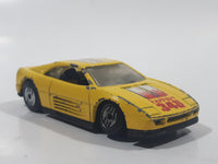 1991 Hot Wheels Ferrari 348 Yellow Die Cast Toy Car Vehicle