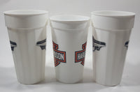 Packer Plastics Harley Davidson Motor Cycles 1903 1998 95th Anniversary 6 1/4" Tall Plastic Cups Lot of 3