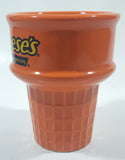 Rare Reese's Peanut Butter Cups Orange Ice Cream Cone Shaped 4 1/2" Tall Embossed Ceramic Snack Cup