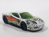 2013 Hot Wheels HW Stunt: HW Drift Race Ferrari 458 Italia White Die Cast Toy Car Vehicle