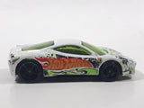 2013 Hot Wheels HW Stunt: HW Drift Race Ferrari 458 Italia White Die Cast Toy Car Vehicle