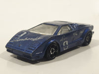 2001 Hot Wheels 25th Anniversary Lamborghini Countach Blue Die Cast Toy Exotic Luxury Car Vehicle