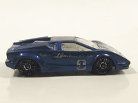 2001 Hot Wheels 25th Anniversary Lamborghini Countach Blue Die Cast Toy Exotic Luxury Car Vehicle