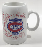 Rare Vintage Giftcraft Galaxy NHL Montreal Canadiens Les Canadiens 1988/89 Player Signatures 5 3/8" Tall Ceramic Beer Mug