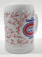 Rare Vintage Giftcraft Galaxy NHL Montreal Canadiens Les Canadiens 1988/89 Player Signatures 5 3/8" Tall Ceramic Beer Mug