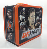 2003 CFL BC Lions Football Team 50 Seasons Est 1953 Dave Dickenson Quarterback Jason Clermont Slotback Orange and White Tin Metal Lunch Box