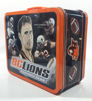 2003 CFL BC Lions Football Team 50 Seasons Est 1953 Dave Dickenson Quarterback Jason Clermont Slotback Orange and White Tin Metal Lunch Box