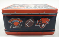 2003 CFL BC Lions Football Team 50 Seasons Est 1953 Dave Dickenson Quarterback Jason Clermont Slotback Orange and White Tin Metal Lunch Box