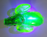 Vintage Giftcraft Made in Italy Clear Blue Green Elephant 6 1/2" Tall Vaseline Uranium Art Glass Ornament