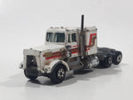 Vintage Yatming Kenworth Semi Tractor Truck 'White Wheels' White Die Cast Toy Car Vehicle