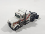 Vintage Yatming Kenworth Semi Tractor Truck 'White Wheels' White Die Cast Toy Car Vehicle