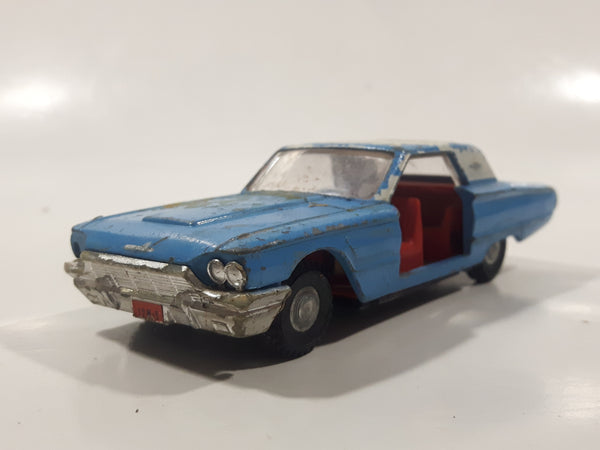 Very Rare Vintage Meccano Dink Toys Ford Thunderbird Coupe Blue with White Roof 1/42 Scale Die Cast Toy Car Vehicle